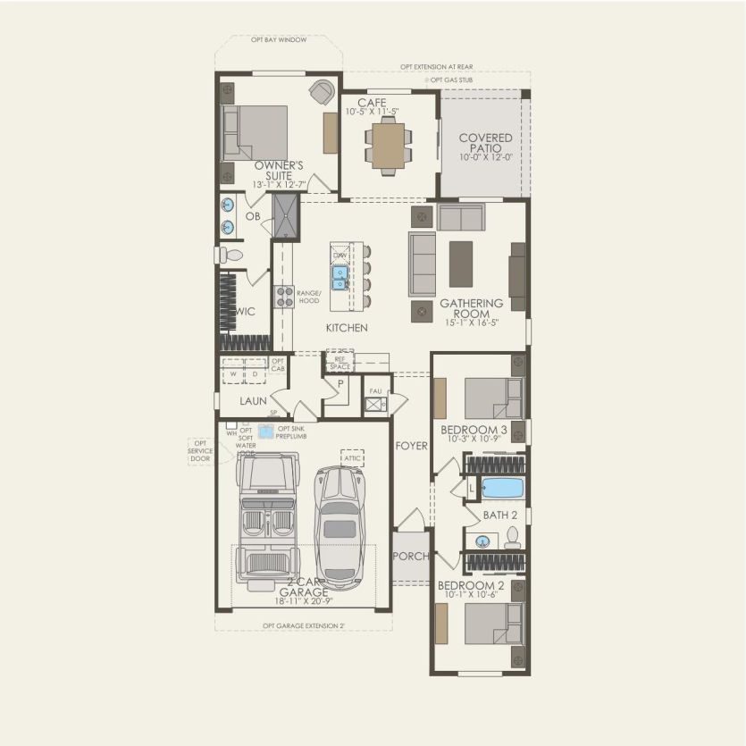 First Floor 3 br / 2 ba