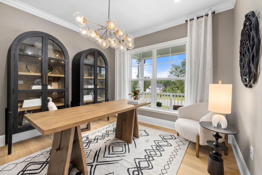 Home Office with Glass French Doors - Model Representation