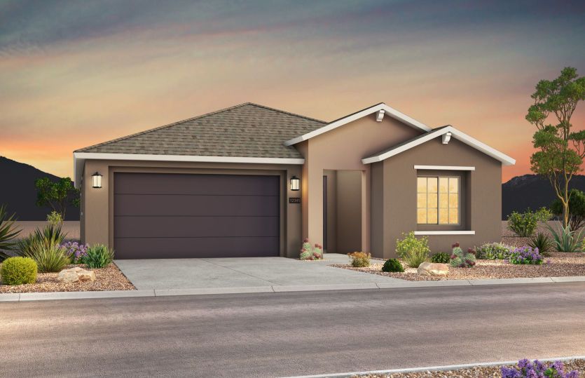 The Brownstone home shown in the Exterior B Elevation which can be enhanced with optional stone.