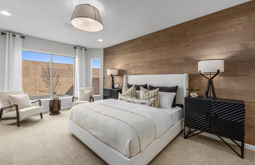 Relaxing owner's suite with optional accent wall and its own private bathroom with walk-in closet.