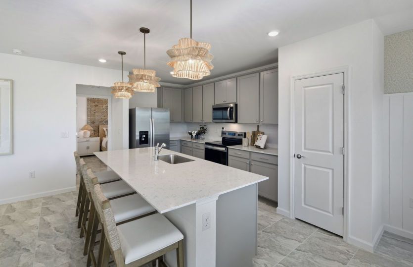 Kitchen with pantry and center island