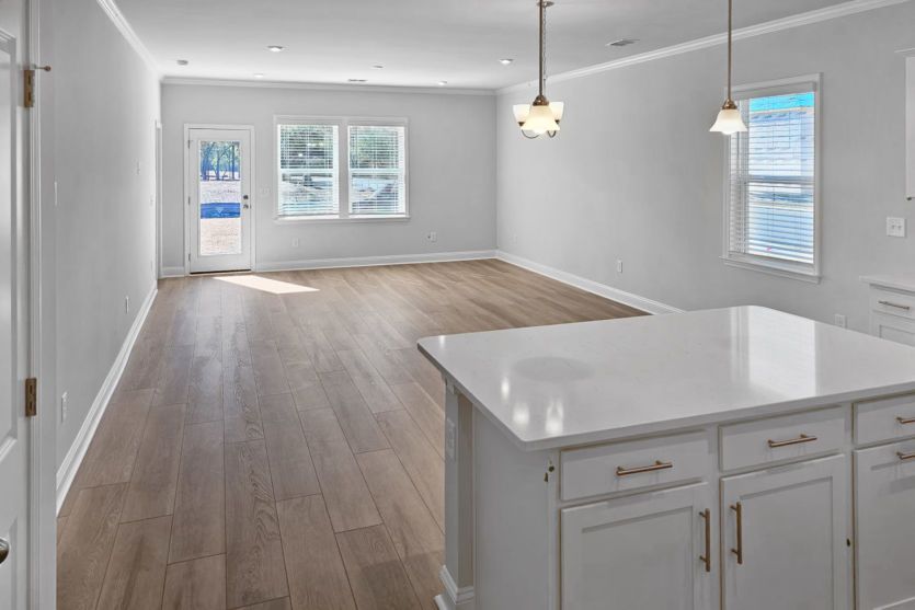 Open Concept Floorplan connecting the Kitchen & Gathering Room