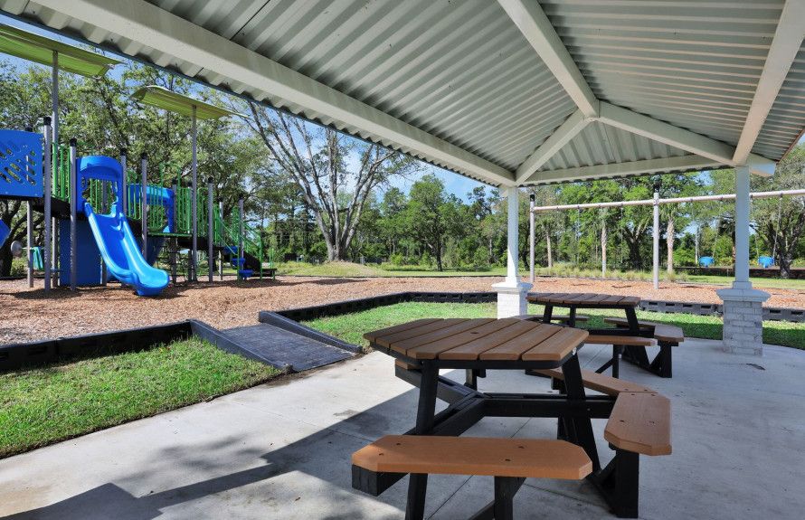 Shaded Picnic Tables