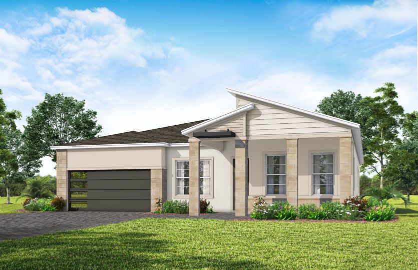 Mahogany MD2 Elevation w/ Stone