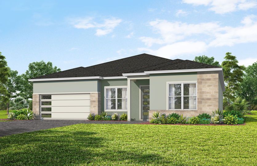 Merlot MD1 Elevation w/Stone