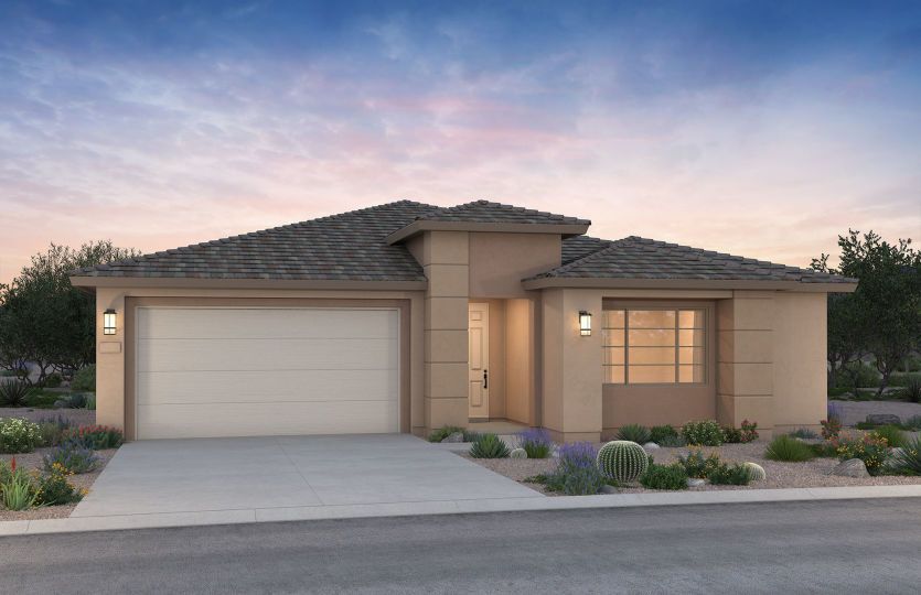The Stella at Savio Ridge's home exterior C elevation offers a modern look.