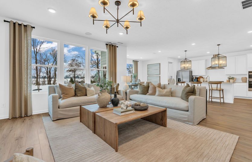 Open gathering room to kitchen