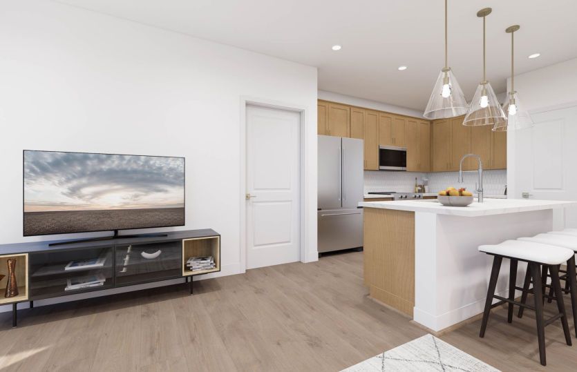 Gathering Room Opens to the Kitchen