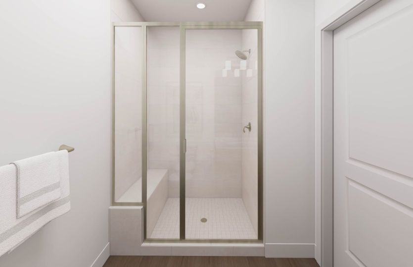 Framed Glass Shower in the Secondary Bath
