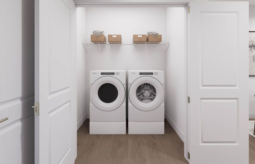 Laundry Room Provides Additional Storage