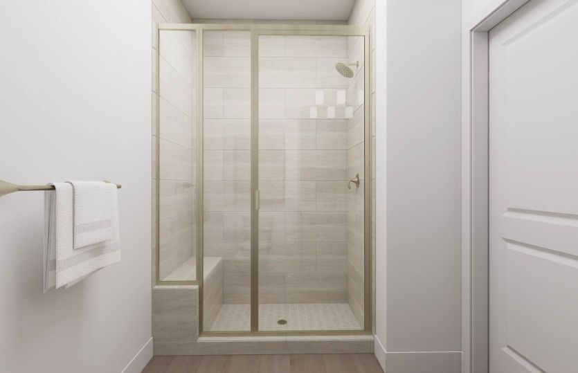 Framed Glass Shower in the Secondary Bath