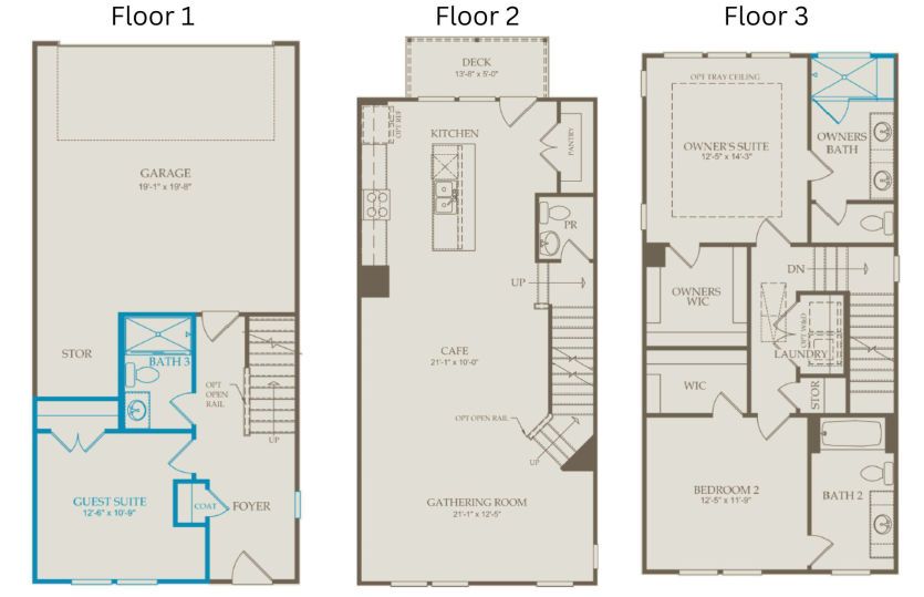 Floor Plan Level 1, Level 2 & Level 3