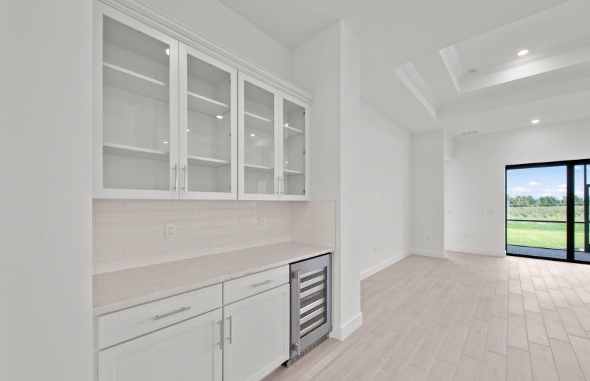 Entertainment center at kitchen