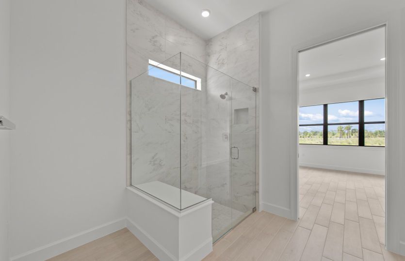 Walk-in shower in owner's bathroom