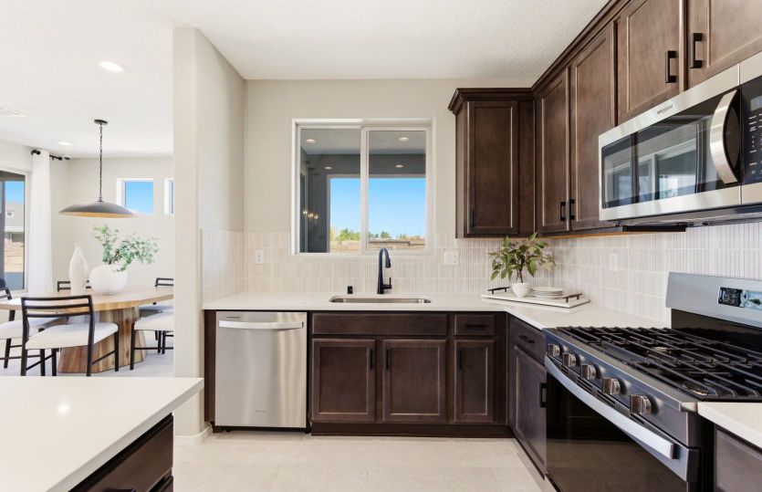At our professional design center, you'll choose your backsplash options like this vertical grey til