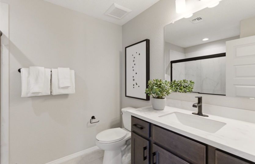 Guest bathroom on the second floor serves the secondary bedrooms.
