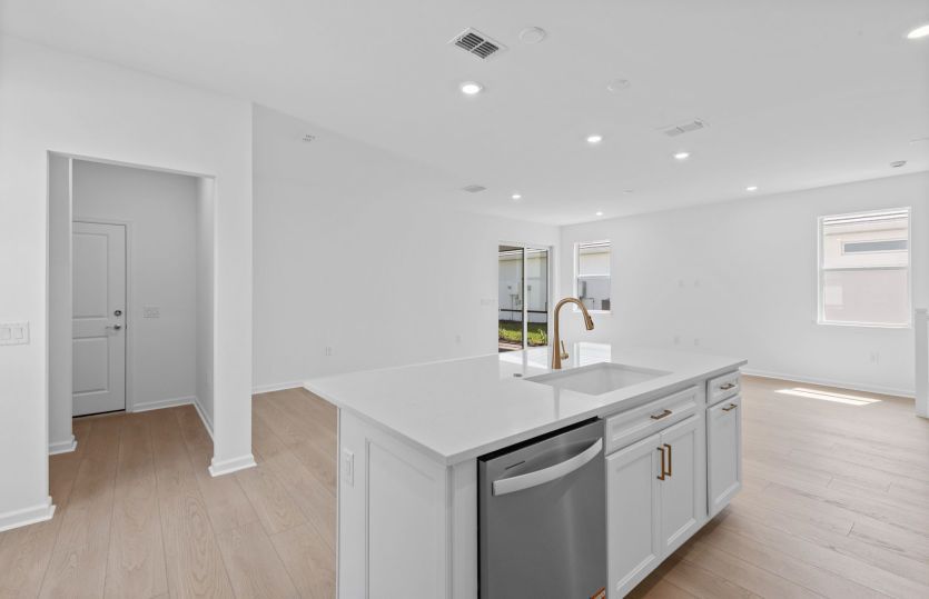 Center island in the kitchen