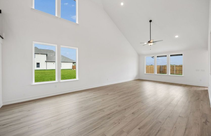 Spacious gathering room with soaring ceilings