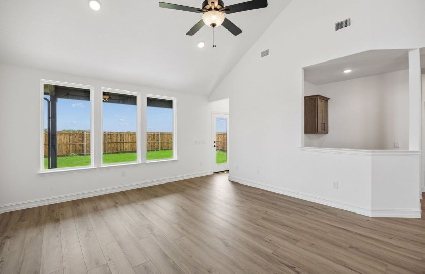 Large windows in gathering room