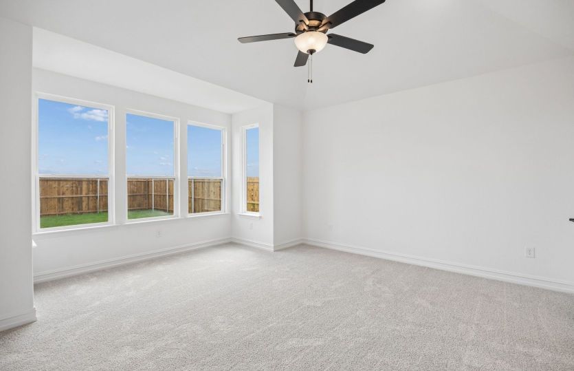 Owners suite with bay windows