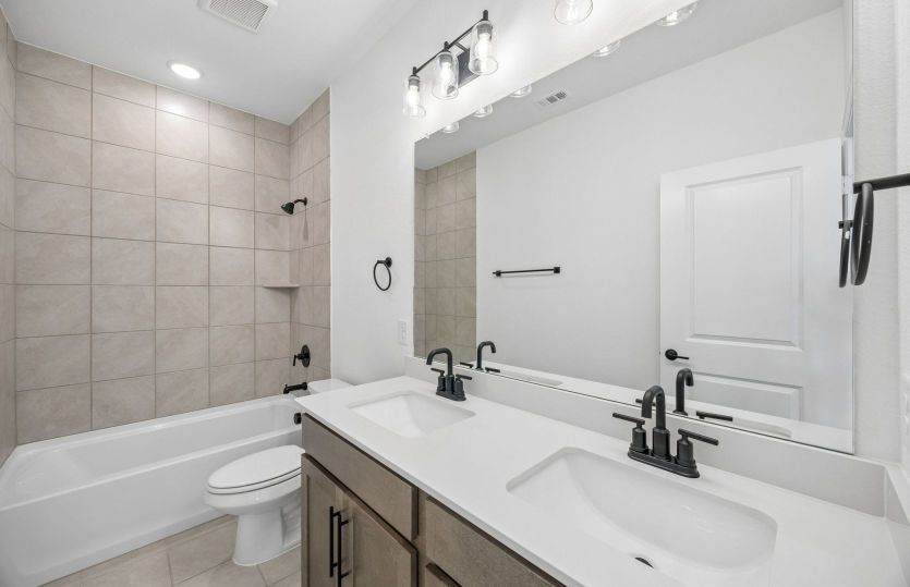 Secondary bath with double vanity