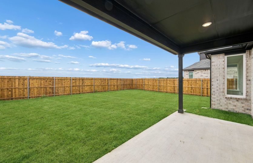 Built in covered back patio