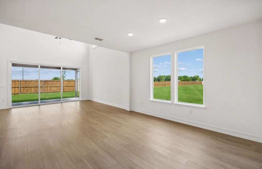 Spacious gathering room with large windows