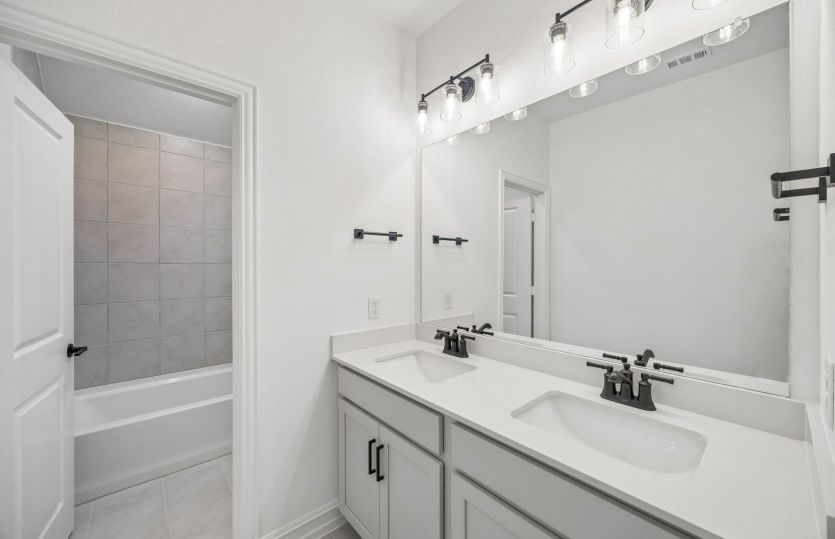 Secondary bath with double vanity