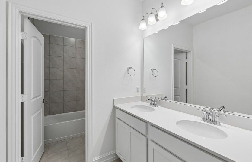 Secondary bath with double vanity