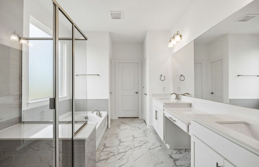 Primary bath with separate tub and shower