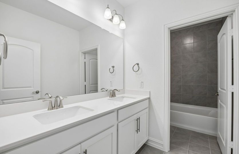 Secondary bath with double vanity