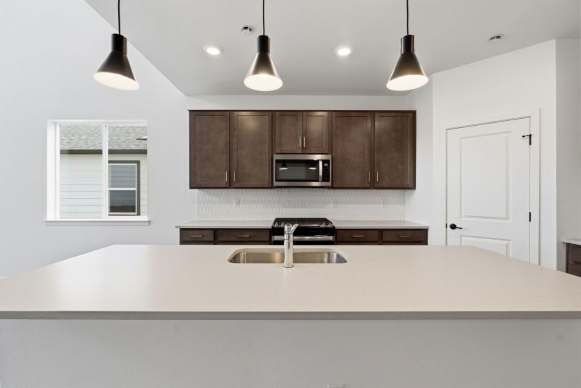 Kitchen Island with Pendant Lights