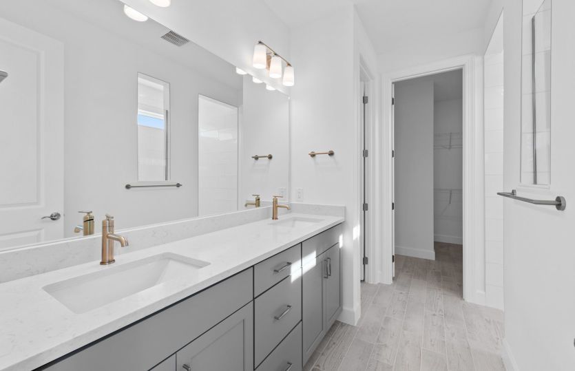 Owner's bathroom with dual-sink vanity