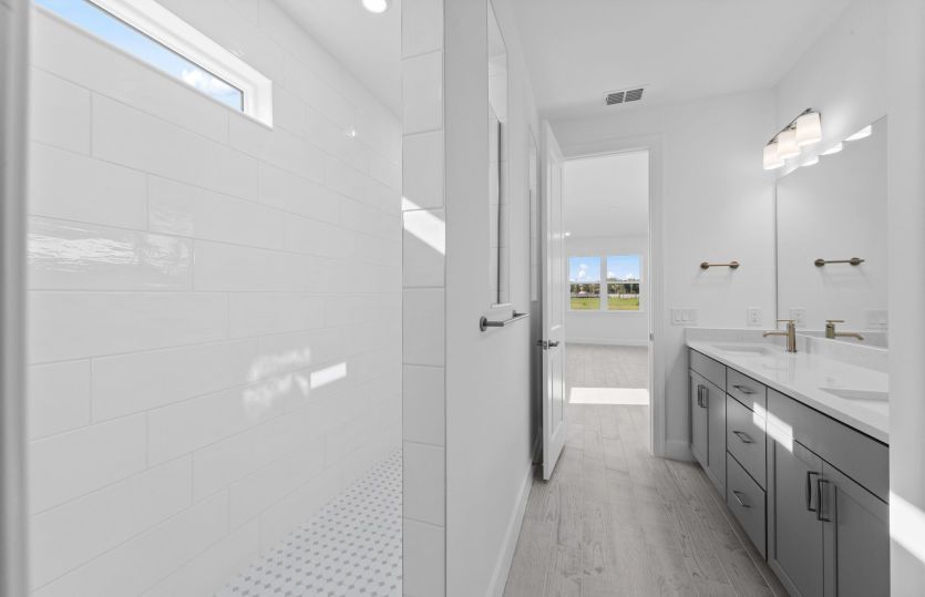 Walk-in shower in owner's bathroom