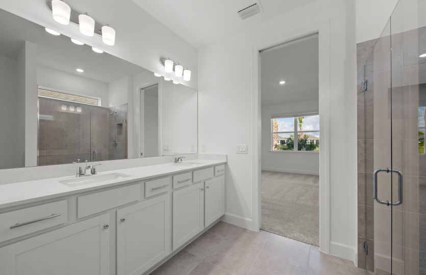 Owner's bathroom with dual-sink vanity