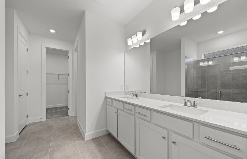 Walk-in shower in owner's bathroom