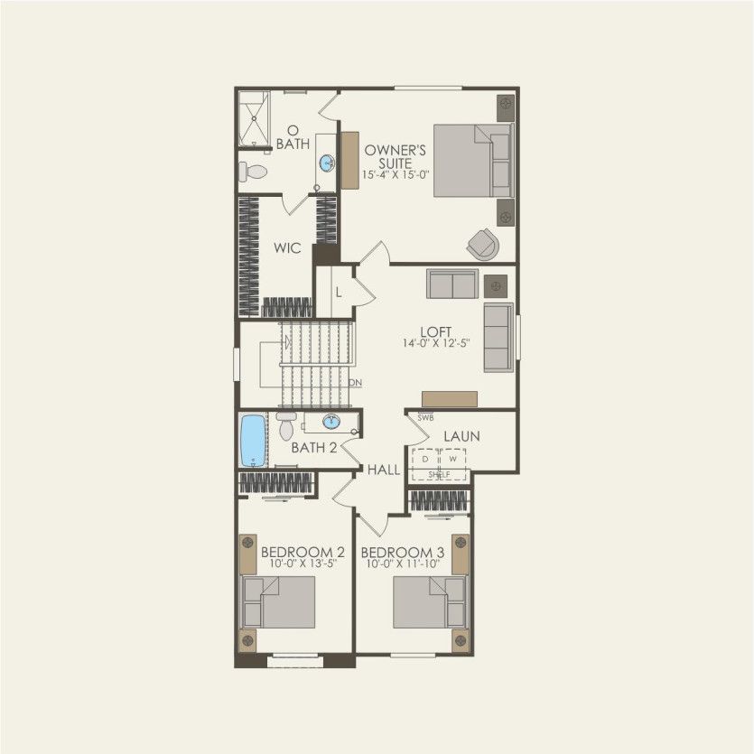 Second Floor 3 br / 2.5 ba