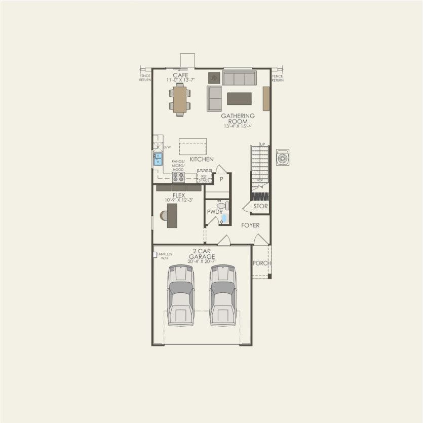 First Floor 4 br / 2.5 ba