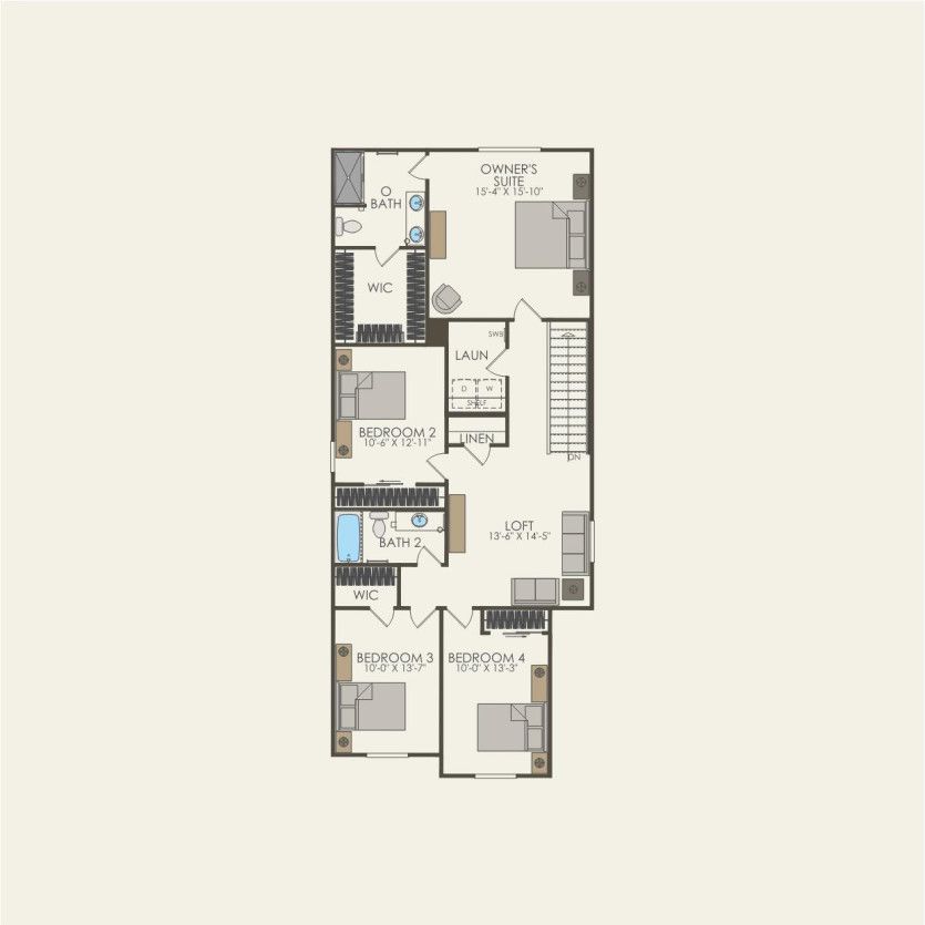 Second Floor 4 br / 2.5 ba