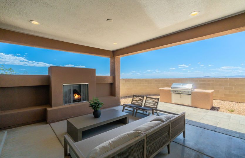 Large covered patio allows for plenty of space to enjoy the outdoors from reading in the morning to