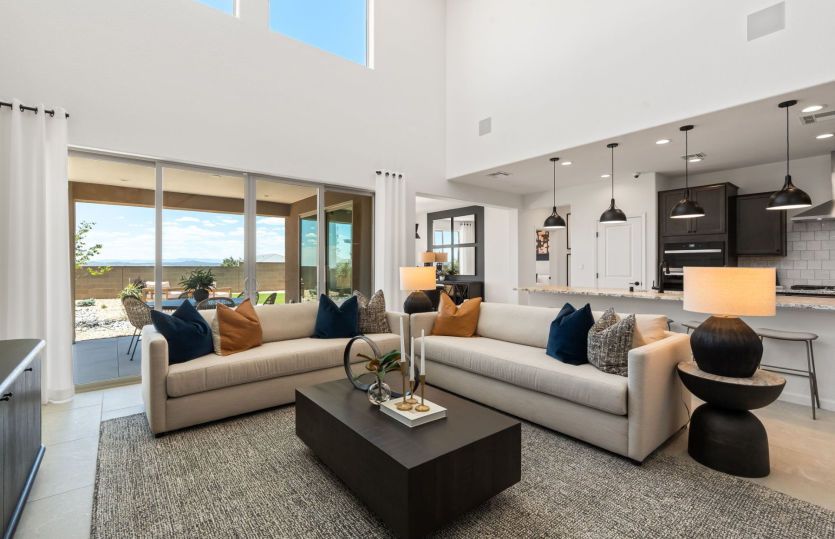 Enter the Prato home design to a beautiful and open first floor with soaring ceilings in the gatheri