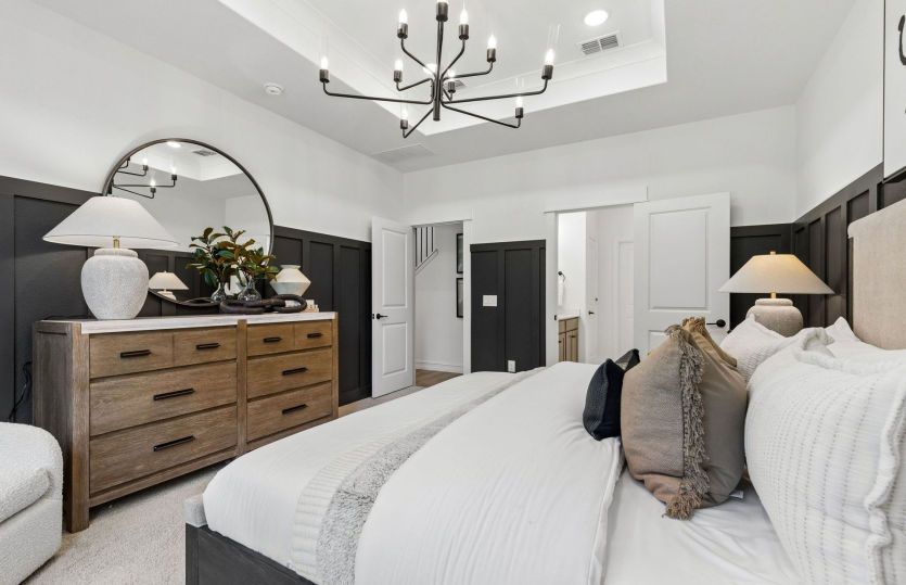 Spacious owner's suite with large windows *model representation