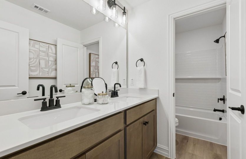 Secondary bathroom with optional double vanity *model representation