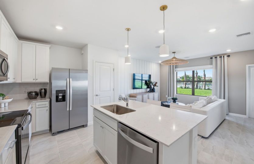 Kitchen overlooking gathering room | Model Representation