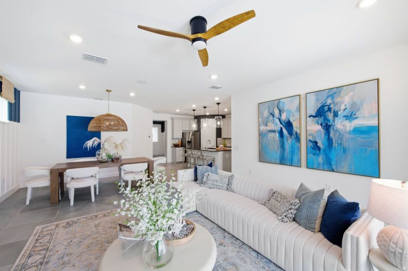 Open Cafe and Gathering Room with recessed lighting