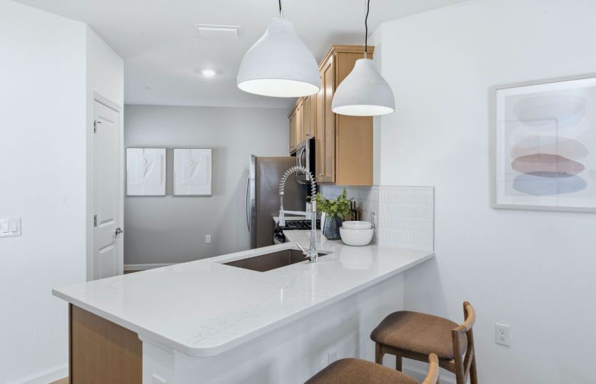 Kitchen with dining at counter