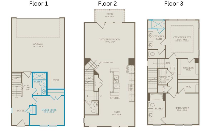 Floor Plan Level 1, Level 2 & Level 3
