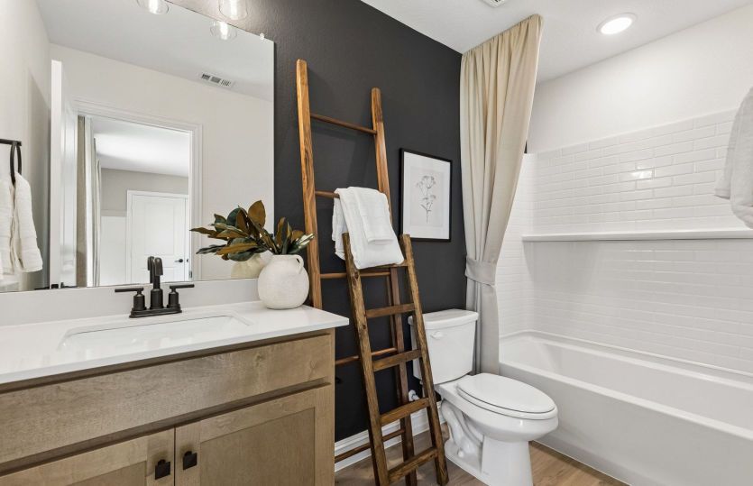 Secondary bathroom with optional tile-surround shower