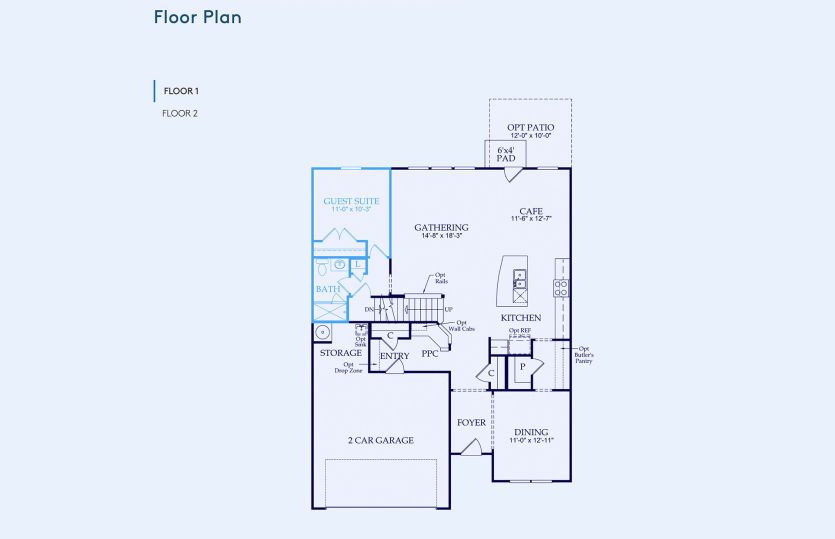 Continental Floor Plan, Quick Move-In Home, Floor 1