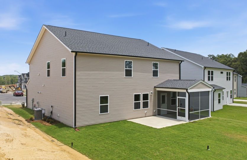 Mitchell - #008 - Back View of Home Displays Screened Porch & Patio